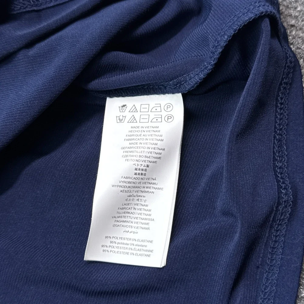Michael Kors MK Blouse Top Womens Size Small Navy Blue Cinch Neck‎ Tasseled